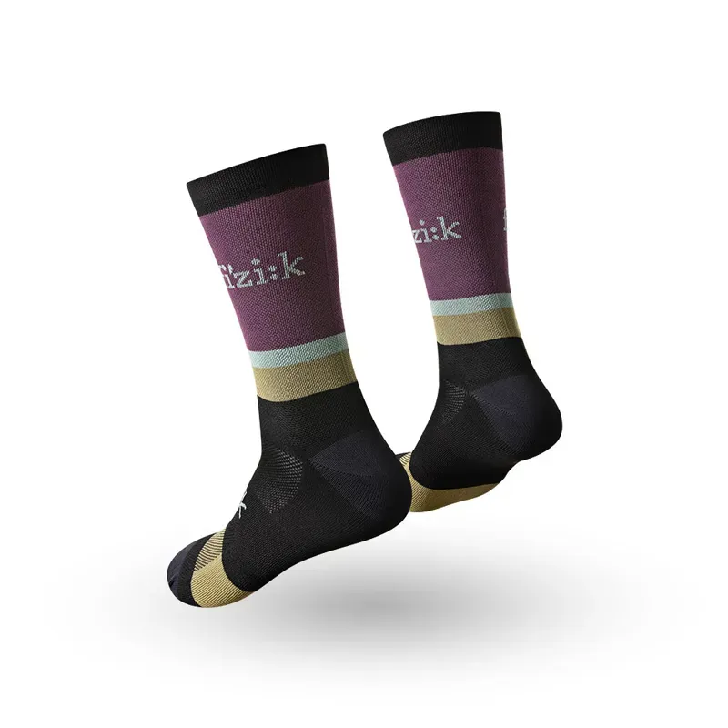 Fizik Team Edition Cycling Socks In Mud/Grape 1 Fizik Team Edition Cycling Socks In Mud/Grape